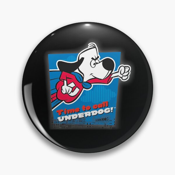 Item preview, Time To Call Underdog Flying Superhero Badge designed and sold by Moonpaw-Whimsy.