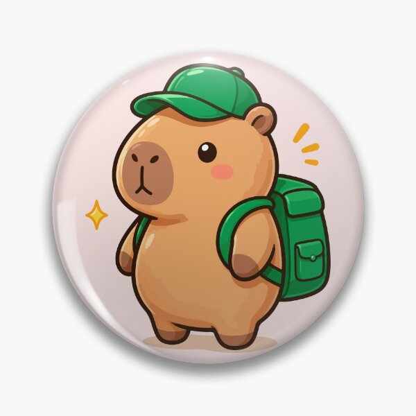 Item preview, Cute Kawaii Capybara Backpack Cartoon Graphic Tee designed and sold by ChosmahDrawing.