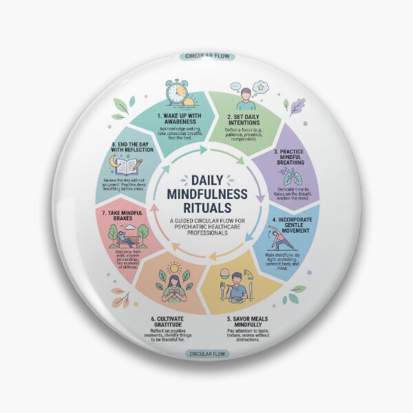 Item preview, Mental Health Self Care Therapist Wellness Mindfulness Diagram designed and sold by PictoVibe.