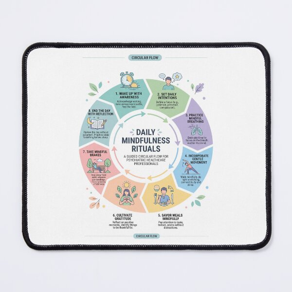Item preview, Mental Health Self Care Therapist Wellness Mindfulness Diagram designed and sold by PictoVibe.