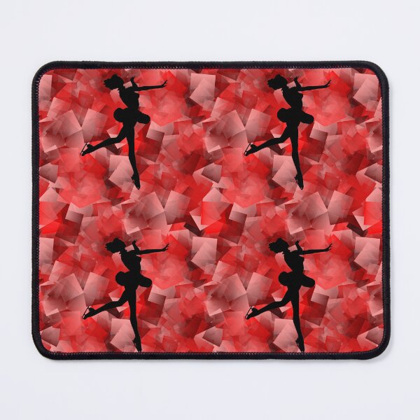 Item preview, Pattern - Red Cubism with Ice Skater Silhouette designed and sold by ZepoPublishing.