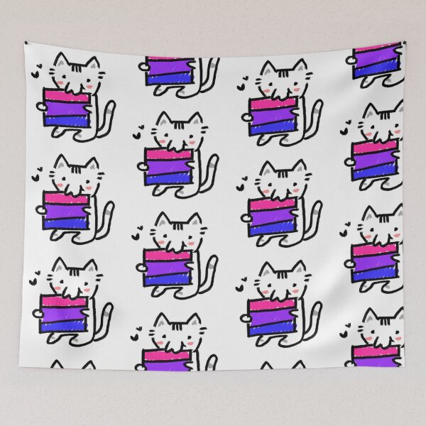 Item preview, Cat eating flag (bi edition) designed and sold by artsnackz.