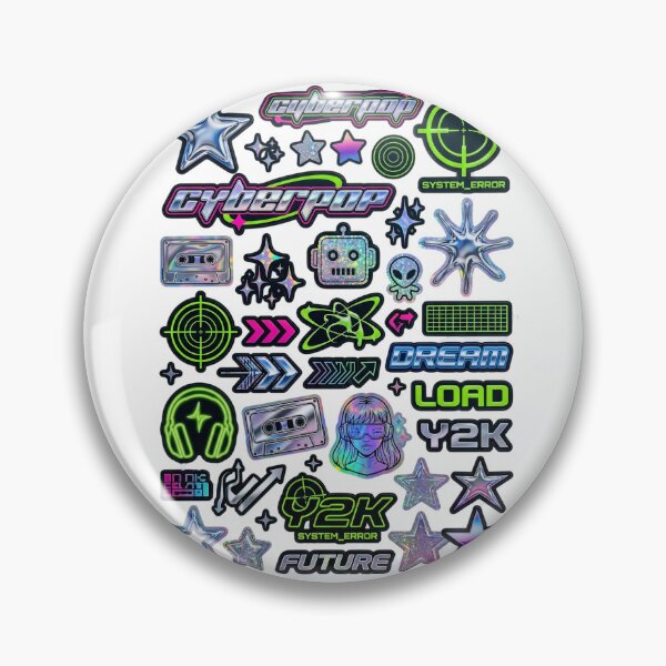 Item preview, Y2K Cyber Liquid Chrome Star Sticker Pack Retro 2000s designed and sold by PictoVibe.