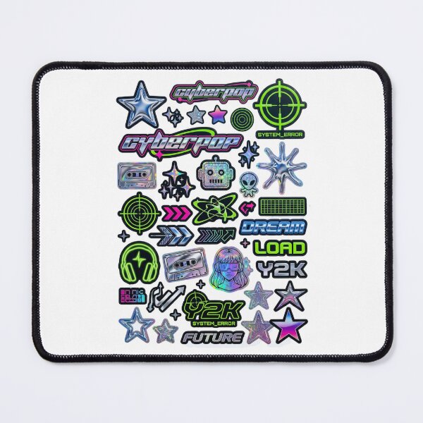 Item preview, Y2K Cyber Liquid Chrome Star Sticker Pack Retro 2000s designed and sold by PictoVibe.
