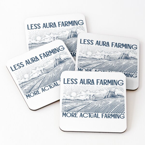 Item preview, Less Aura Farming, More Actual Farming (dark blue text) designed and sold by R-A Designs.