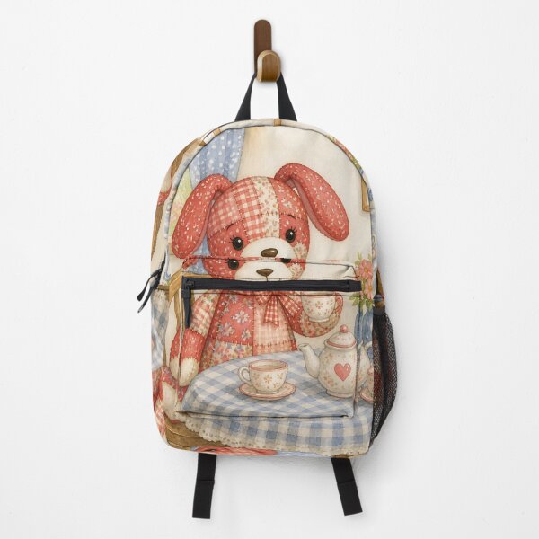 Item preview, Red Patchwork Dog Tea Party designed and sold by Shelley Loewnau-Jones Studio.