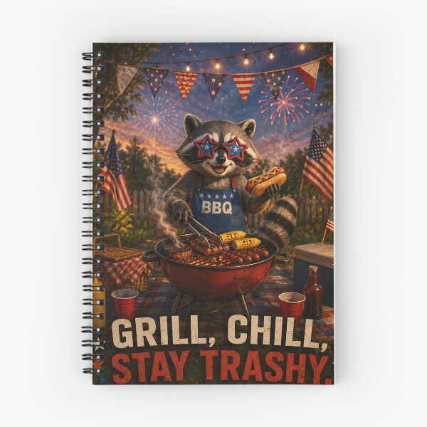 Item preview, Grill Chill Stay Trashy Raccoon BBQ designed and sold by Omni Craft .