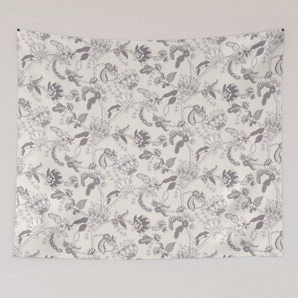 Item preview, Grey monochrome floral chintz designed and sold by FrancesPoff.