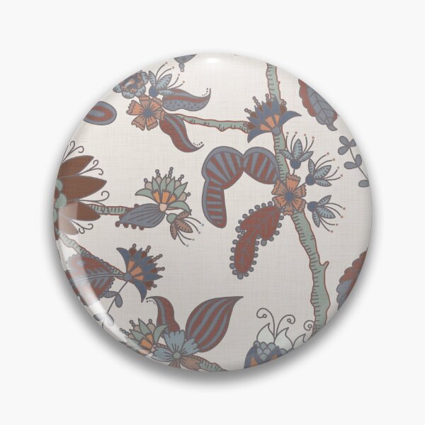 Item preview, Cool blue and cream floral chintz designed and sold by FrancesPoff.