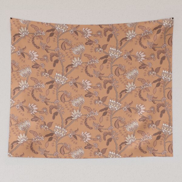Item preview, Cozy burnt orange floral chintz designed and sold by FrancesPoff.