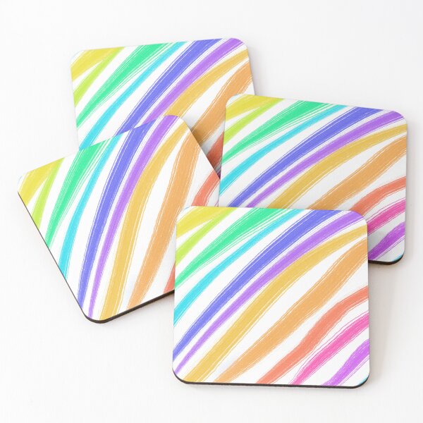 Item preview, Neon Rainbow Abstract Brush Strokes on Black designed and sold by AjjimaJKM.
