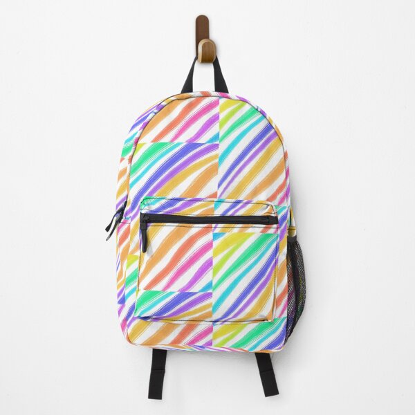 Item preview, Neon Rainbow Abstract Brush Strokes on Black designed and sold by AjjimaJKM.