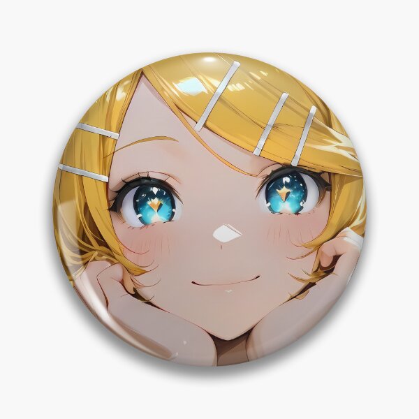 Item preview, Kagamine Rin Vocaloid Starlight Smile Golden Glow Closeup designed and sold by PMartistStudio.