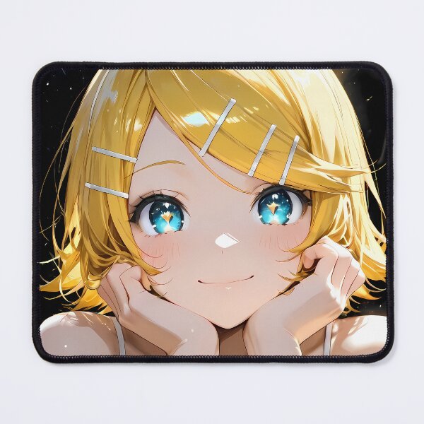 Item preview, Kagamine Rin Vocaloid Starlight Smile Golden Glow Closeup designed and sold by PMartistStudio.