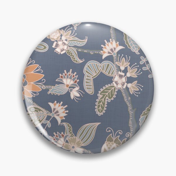 Item preview, Steel blue floral chintz designed and sold by FrancesPoff.