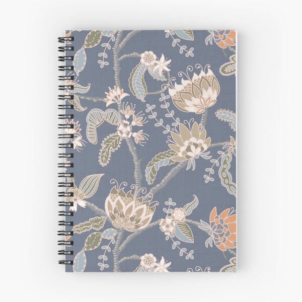 Item preview, Steel blue floral chintz designed and sold by FrancesPoff.