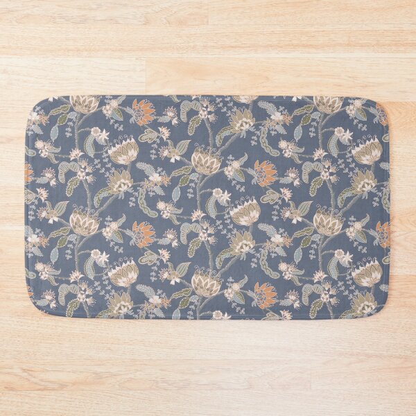 Item preview, Steel blue floral chintz designed and sold by FrancesPoff.