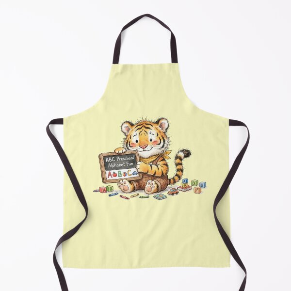 Item preview, Cute Watercolor Tiger Cub with ABC Preschool Blackboard designed and sold by BreezifyDesignStudio.