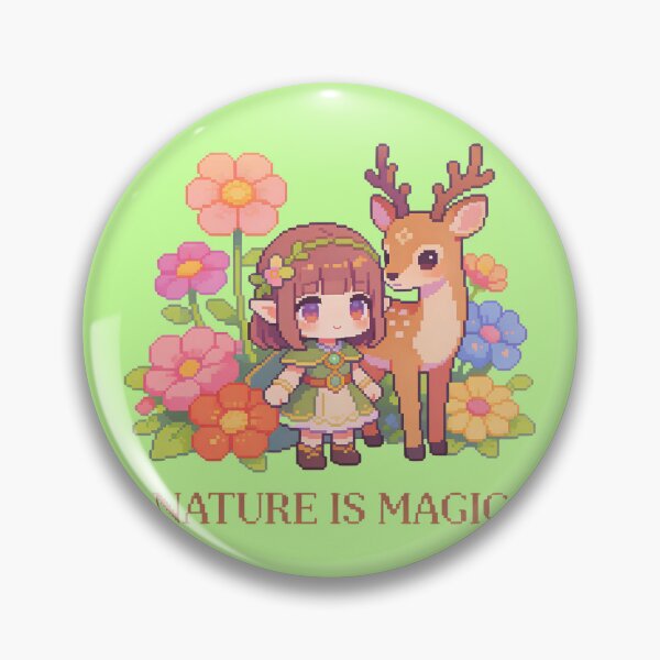 Item preview, Nature is Magic - Cute Pixel Art Elf and Deer designed and sold by PotionPixelArt.