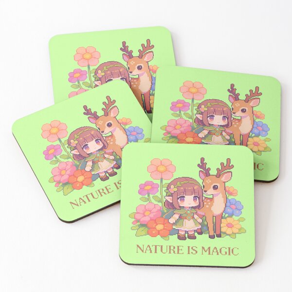 Item preview, Nature is Magic - Cute Pixel Art Elf and Deer designed and sold by PotionPixelArt.