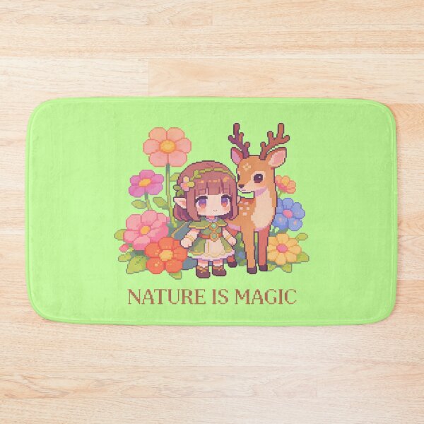 Item preview, Nature is Magic - Cute Pixel Art Elf and Deer designed and sold by PotionPixelArt.