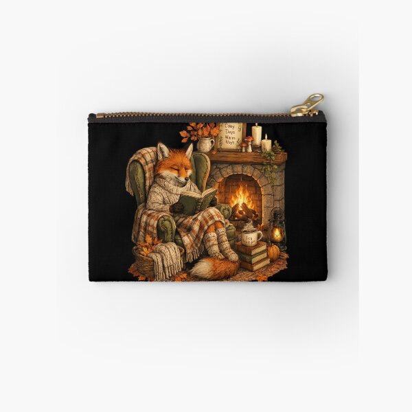 Item preview, Cozy Autumn Fox | Cottagecore Reading Fox by Fireplace | Fall Book Lover Gift designed and sold by MrDev.