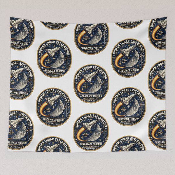 Item preview, Artemis II Lunar Mission Retro Futuristic Space Exploration Rocket designed and sold by PictoVibe.