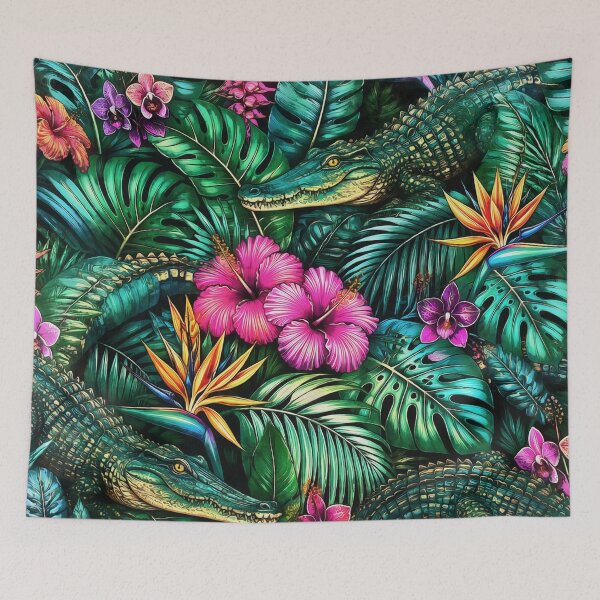 Item preview, Crocodile Jungle Dreams Seamless Surface Pattern designed and sold by taiche.