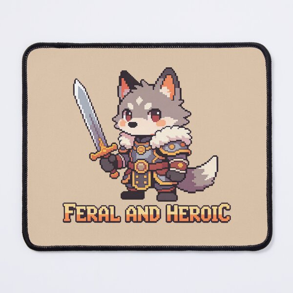 Item preview, Feral and Heroic - Cute Pixel Art Wolf Knight designed and sold by PotionPixelArt.