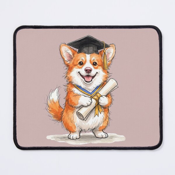 Item preview, Cute Watercolor Corgi Puppy Graduation Class of 2026 Art designed and sold by BreezifyDesignStudio.