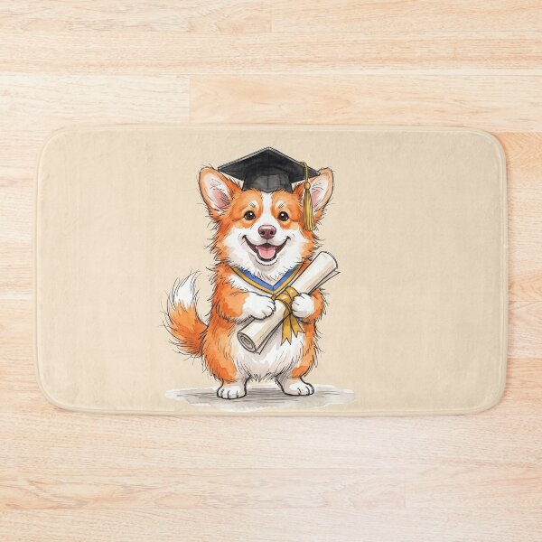 Item preview, Cute Watercolor Corgi Puppy Graduation Class of 2026 Art designed and sold by BreezifyDesignStudio.