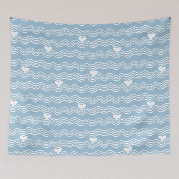 Item preview, Whale watching white on blue designed and sold by Boy and Belugee.