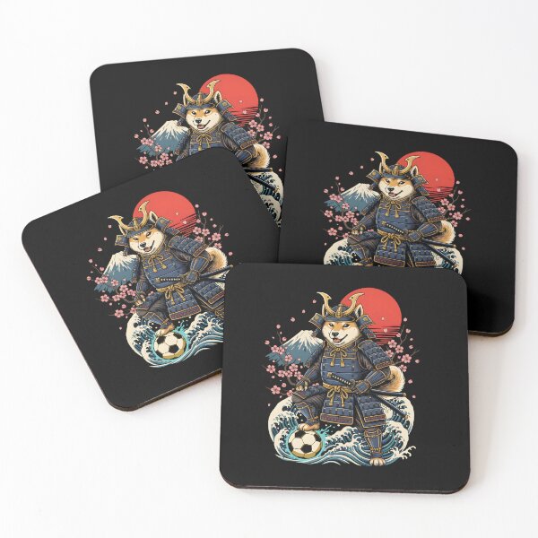 Item preview, Japanese Soccer Samurai Shiba Inu Ukiyo-e Art - Football Fan - Game Supporter Japanese Team designed and sold by BeaverFriends.