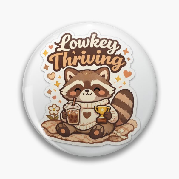 Item preview, Cozy Raccoon Sticker Kawaii Success Meme Aesthetic for Positive Vibes & Gen Z Humor designed and sold by CutePrintCorner.