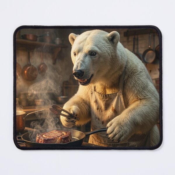 Item preview, Excited Polar Bear Pan Sears a Steak designed and sold by Tridentulus.