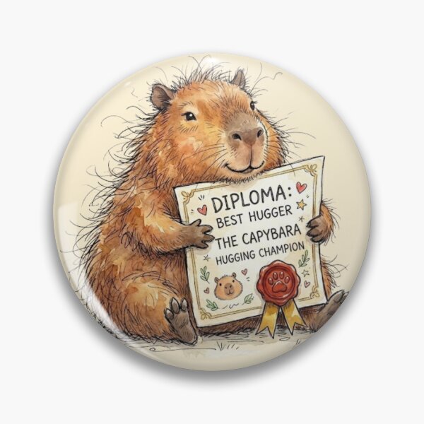 Item preview, Cute Watercolor Capybara Best Hugger Diploma Champion Art designed and sold by BreezifyDesignStudio.