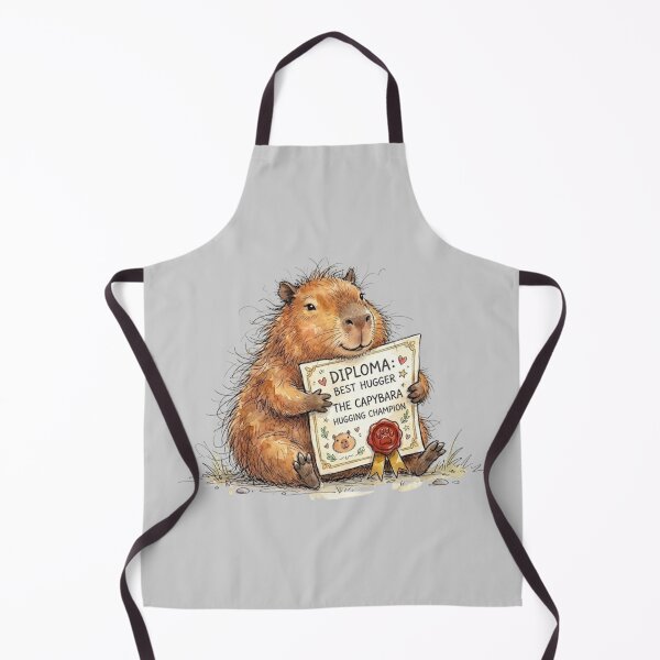 Item preview, Cute Watercolor Capybara Best Hugger Diploma Champion Art designed and sold by BreezifyDesignStudio.