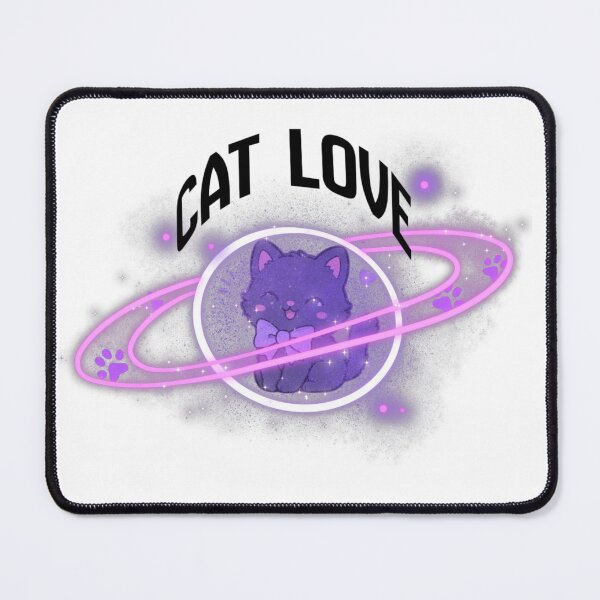 Item preview, Kawaii Space Cat Love (Neon Rings) designed and sold by BileyStudios.