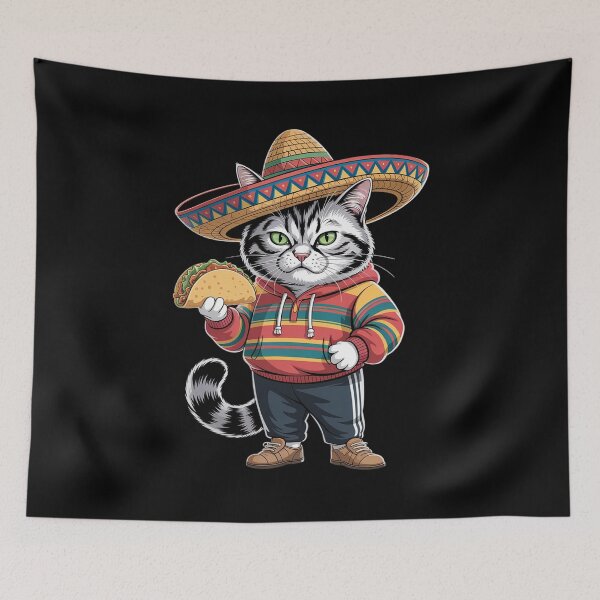 Item preview, Funny Fat Cat Cinco De Mayo designed and sold by AgentJerichoArt.