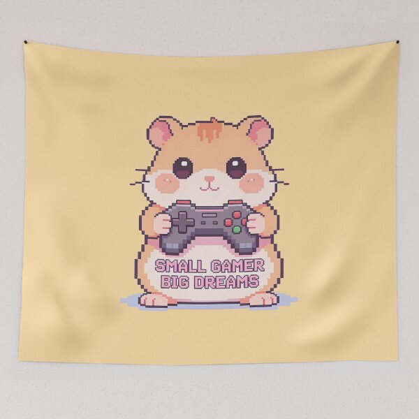 Item preview, Small Gamer Big Dreams - Cute Pixel Art Hamster designed and sold by PotionPixelArt.