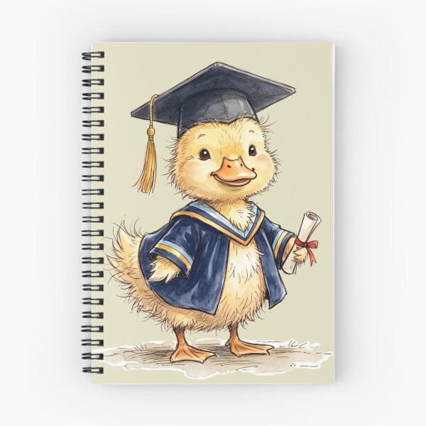 Item preview, Cute Watercolor Baby Duckling Graduation Gown and Cap Art designed and sold by BreezifyDesignStudio.