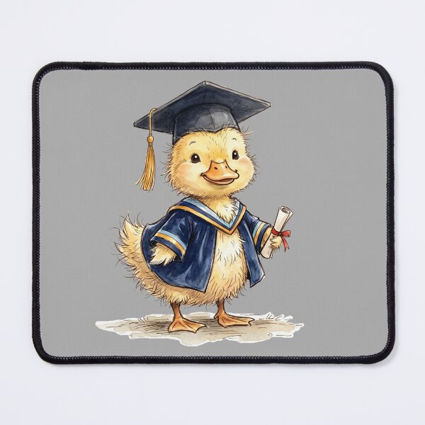 Item preview, Cute Watercolor Baby Duckling Graduation Gown and Cap Art designed and sold by BreezifyDesignStudio.