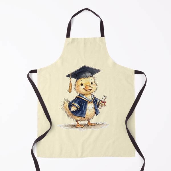 Item preview, Cute Watercolor Baby Duckling Graduation Gown and Cap Art designed and sold by BreezifyDesignStudio.