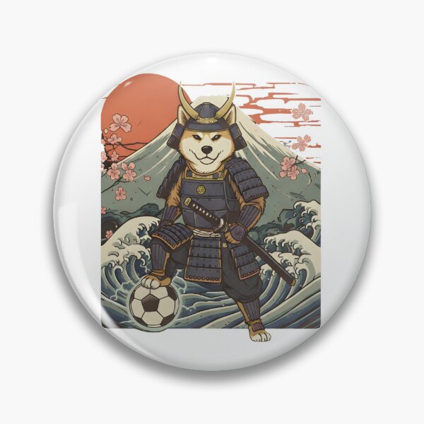 Item preview, Vintage Shiba Inu Samurai Soccer Player Japanese Ukiyo-e Art - Football Fan - Game Supporter Japanese Team designed and sold by BeaverFriends.