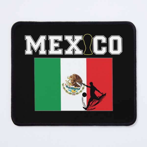 Item preview, Mexico Soccer Fan with Flag and Player Silhouette designed and sold by QuiteOrbit.