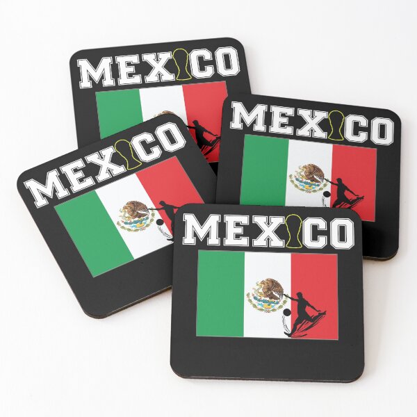 Item preview, Mexico Soccer Fan with Flag and Player Silhouette designed and sold by QuiteOrbit.