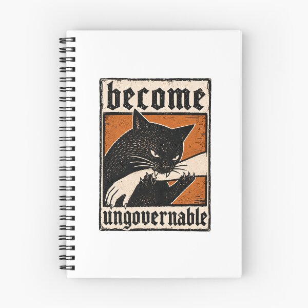 Item preview, Black Cat Biting Hand Become Ungovernable designed and sold by Randomera.