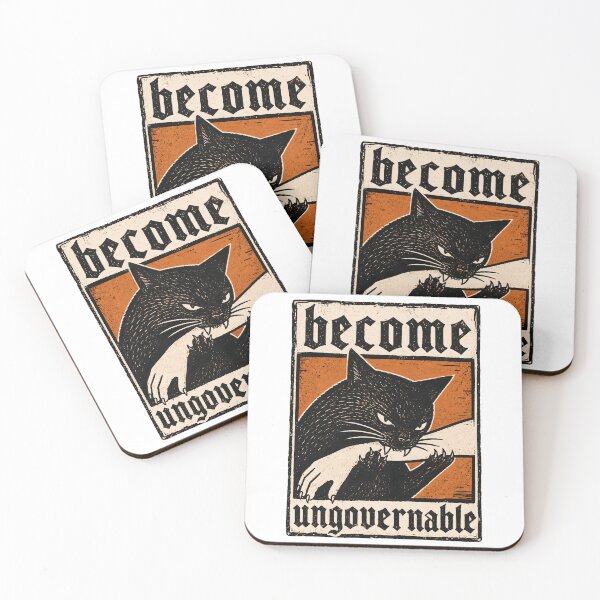 Item preview, Black Cat Biting Hand Become Ungovernable designed and sold by Randomera.