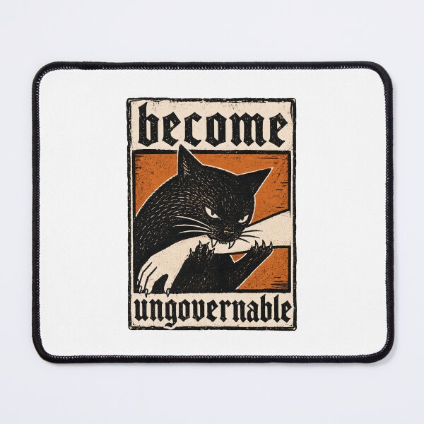 Item preview, Black Cat Biting Hand Become Ungovernable designed and sold by Randomera.