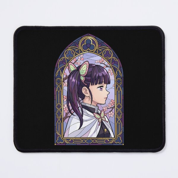 Item preview, Kanao Tsuyuri Demon Slayer Gothic Sakura Stained Glass Window Portrait designed and sold by mildaclairmo.